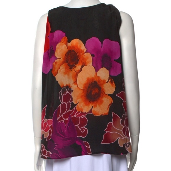 Camilla Silk Scarf Tie Top Midnight Poppy NWOT - Picture 7 of 8